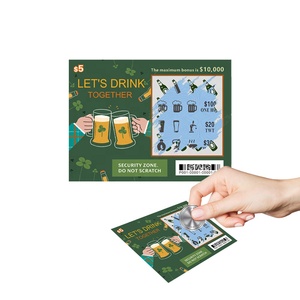 Cartes de jeu colorées personnalisées de billets de loterie de gros prix pour des cadeaux Loterie de cartes à gratter à <span class=keywords><strong>code</strong></span> unique - Product Image 1