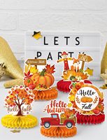 Centres de table modernes en carton alvéolé multicolores pour la décoration de la maison et du bureau, idéaux pour l'automne et Thanksgiving
