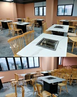 Meja Hot Pot Shabu Shabu Elektrik Tanpa Asap, Perlengkapan Restoran & Hotel untuk Panci Meja Hot Pot