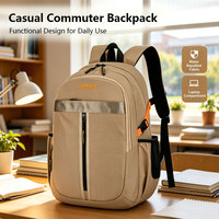 Tas Ransel Laptop Oxford Kasual Tahan Air Multi Kompartemen Ringan Ergonomis Bernapas Unisex untuk Perjalanan Sehari-hari