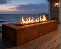Produit phare : Grande cheminée à gaz extérieure, foyer de table robuste pour bois combustible, garantie 5 ans