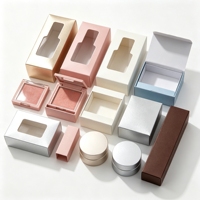 Boîtes en papier cosmétiques imprimées sur mesure, boîte d'emballage pour rouge à lèvres, fond de teint, flacon avec fenêtre en PVC