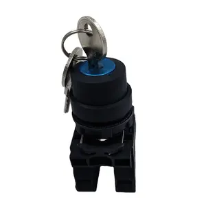 Interrupteur à bouton-poussoir de 22mm avec 3 positions, interrupteur de sélection de verrouillage à clé XB5 AG53 2no