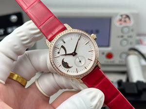 Reloj Mecánico con Indicador de Fase Lunar y Correa Roja - Product Image 5