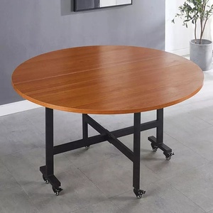 <span class=keywords><strong>2026</strong></span> Nueva mesa de comedor moderna grande-Parte superior de madera y marco de metal | Muebles móviles multifuncionales para sala de estar - Product Image 5