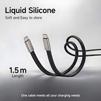 Cable de Datos de Carga Rápida PD Tipo-C de 240W con Soporte Extraíble para Teléfono, Material de Nailon, Compatible con Computadoras