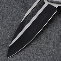 Couteau de survie pliant Hongrui 2026 en acier 3Cr13, personnalisé, pour le camping et la chasse, avec manche en acier et bois