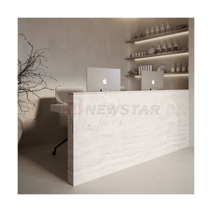 New Arrival Luxury Natural Stone Reception <b>Desk</b> Nordic Style Front Customizable Counter - Product Image 3