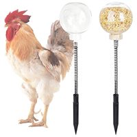 Jouet de grignotage en plastique pour poulets, distributeur de friandises à ressort avec piquet de fixation au sol, mangeoire interactive pour la recherche de nourriture pour poules et canards