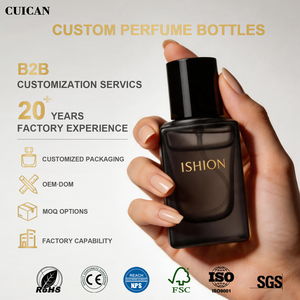 Botella de Perfume de Vidrio de Lujo de <span class=keywords><strong>Alta</strong></span> Calidad, 35ml 50ml 100ml, Envase Cosmético con Pulverizador y Sello - Product Image 4