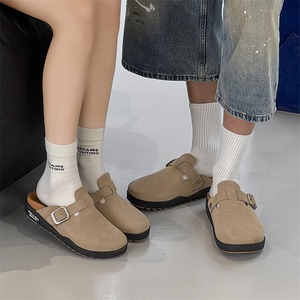 Baotou Outer Wear Soft-Tread Anti-Slip Half-Boot Thick Bottom One-Piece Flat Bottom Shoes Couple <b>Sandals</b> - Product Image 3