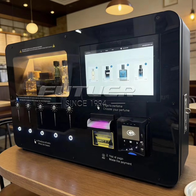 Portable Metal Steel Perfume Dispenser Vending Kiosk with Touchscreen Coin/Card Payment ADA Compliant Automatic Spray Machine