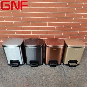 GNF 5L rectangular stainless steel foot pedal trash bin nordic bathroom mini garbage bin for home