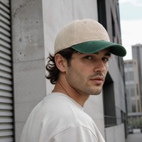 Gorra de Béisbol Personalizada de Fábrica, Dos Tonos, Negro y Caqui, 6 Paneles, Visera Curva, Gorras de Moda Urbana de Lujo, Proveedor Mayorista