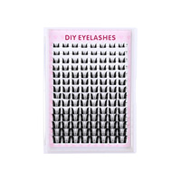 Kit de cils synthétiques DIY en gros pour manga, cils segmentés en éventail, 14 rangées, courbure D, cils naturels, logo personnalisé