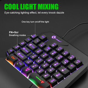 Clavier de jeu Limei GK103S à une main, sensation mécanique, filaire, avec rétroéclairage, programmable pour utilisation mobile et PC - Product Image 5
