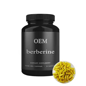 Cápsulas de berberina 1000mg cápsulas de berberina HCl cápsulas de suplementos de clorhidrato de berberina cápsula para bajar de peso