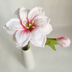 TC Décoration d'intérieur DIY Bouquet de fleurs pour anniversaire Cadeau Fête des Mères Fleur artificielle tricotée Branche de fleur au crochet <span class=keywords><strong>Amaryllis</strong></span> - Product Image 2