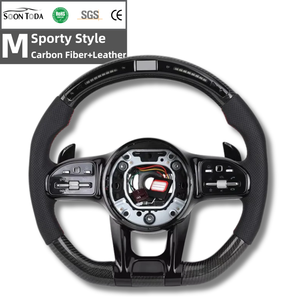 <span class=keywords><strong>Volant</strong></span> de direction en cuir et fibre de carbone avec LED pour Mercedes Benz W205 W221 W222 C238 W809 <span class=keywords><strong>W163</strong></span> W164 X166 GLS63 G65 G63 - Product Image 1