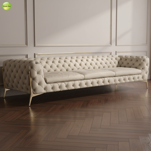 Sofá Moderno <span class=keywords><strong>de</strong></span> 3 Plazas en Terciopelo con Patas Metálicas para Apartamento - Conjunto <span class=keywords><strong>de</strong></span> Muebles para <span class=keywords><strong>Sala</strong></span> <span class=keywords><strong>de</strong></span> <span class=keywords><strong>Espera</strong></span> - Product Image 6