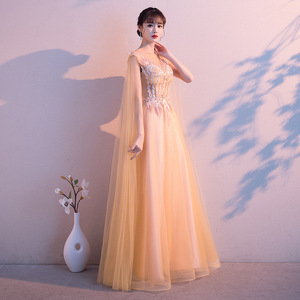 Women's Evening Gown 2026 New Arrival Elegant Long Dress Empire Waist Sweetheart Neckline A-Line Yellow 677 Gray 677 Pink 677 - Product Image 3
