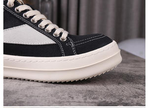 Baskets basses classiques en toile noire rétro de luxe pour hommes et femmes, à lacets, style décontracté - Product Image 2