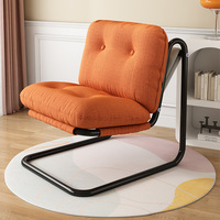 Fauteuil de salon moderne en velours noir, design suspendu minimaliste, fauteuil individuel de luxe léger pour l'ameublement de la maison