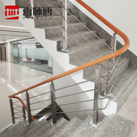 Rampe d'escalier en acier inoxydable pour immeuble de bureaux, balustrade d'escalier moderne durable intérieure/extérieure, garde-corps à câbles 304/316