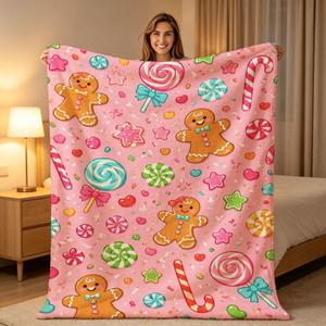 Couverture en flanelle à motifs de chats de dessin animé mignons, couverture de sieste respirante et douce pour la peau, pour la maison, le bureau, la sieste, impression personnalisée OEM ODM - Product Image 4