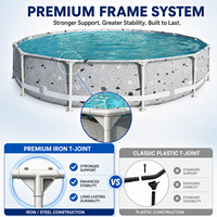 Piscine hors sol de haute qualité avec structure métallique ronde, piscine familiale en PVC pour l'extérieur, couleurs et designs personnalisés, installation facile