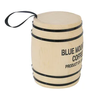 实木迷你工艺木质咖啡豆糖果储物桶小木桶糖果桶