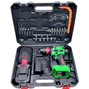 Kit de perceuse sans fil et d'outils à main avec mallette rigide en acier inoxydable pour la réparation à domicile - Product Image 1
