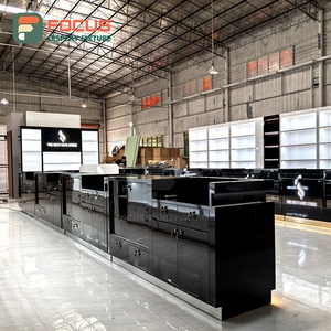 Vitrine classique pour boutique de tabac, en bois et verre, avec éclairage LED, comptoir de présentation de tabac - Product Image 2