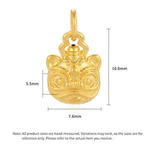 Exquisite red braided <b>rope</b> 24K pure gold micro-hard gold lion shape beaded <b>bracelet</b> high-end gold <b>bracelet</b> - Product Image 2