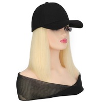 IStapromo Regalos: Peluca de mujer larga y lisa estilo coreano con gorra de béisbol, sin encaje, de fibra resistente al calor, todo en uno, a la moda y completa.