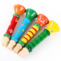 Wholesale Wood Material Educational Early Education Music Toys Play Musical Instruments Trumpet
