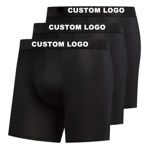 High Quality OEM Black Private Label Custom Print Ropa Interior Mujer Trunk Cotton 100% Bamboo Boxer Brief Short Underwear Men