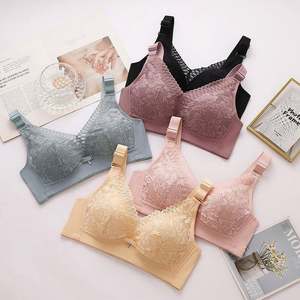 Fashion Maternity Soft Comfortable Solid <strong>Black</strong> Sexy Lace Wireless Breathable <strong>Nursing</strong> Lady <strong>Bra</strong> with Clips and Removeable Pad - Product Image 2