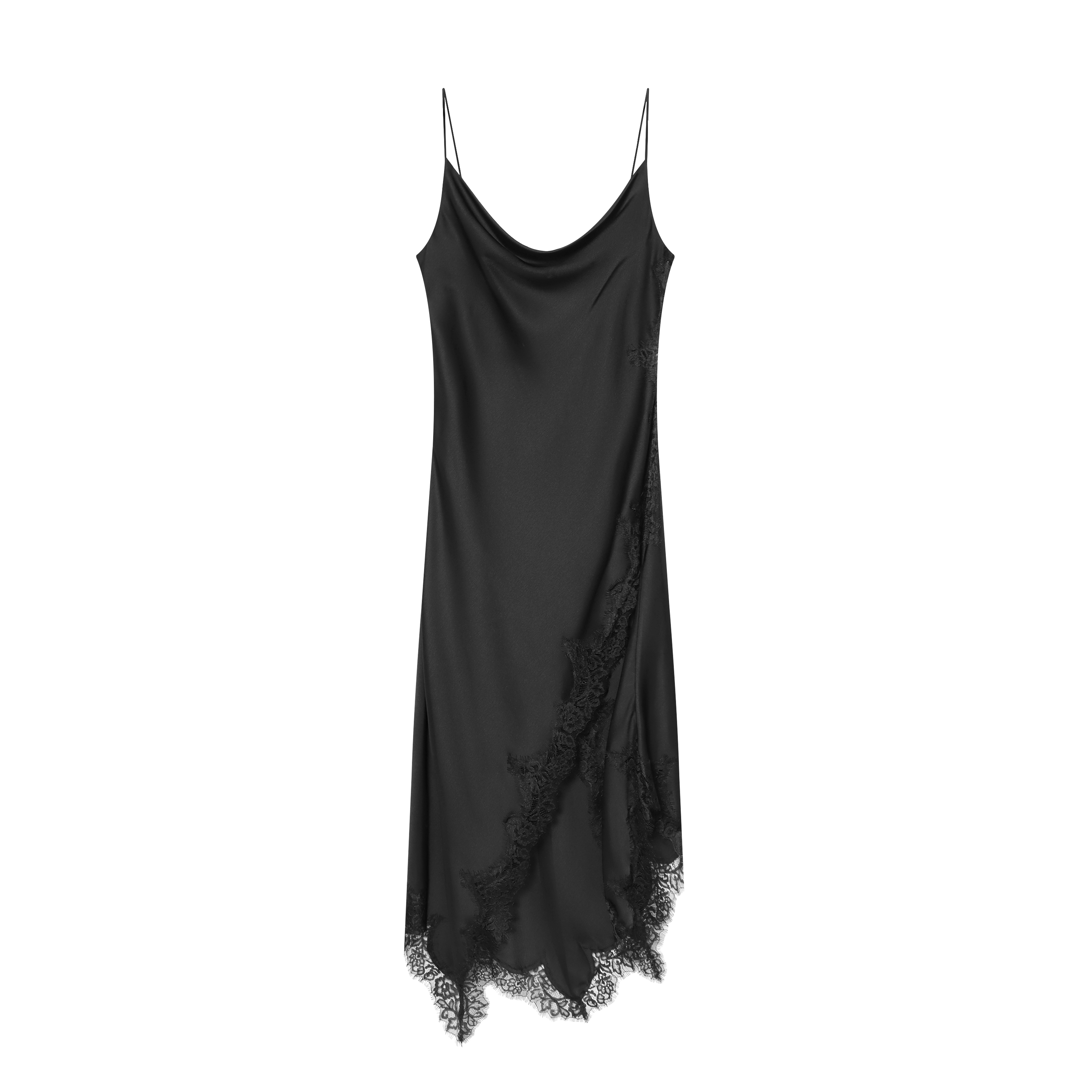 Black Slip Dress - Black Dress with Lace Bottom - Elegant & Stylish Black Slip Dress - Black Dress with Lace Bottom - Elegant & Stylish