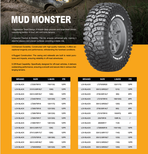 Neumáticos AT MT para Todo Terreno, Neumáticos para SUV, Neumáticos LT 4x4 MT, 31x10.5r15, 35x12.5r22, 33x12.5r17, 33x12.5r20, 35*12.5R18LT, LT235/75R15 - Product Image 6