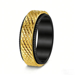 Joyería de acero de titanio personalizada transfronteriza, estilo punk, 8mm, con diseño de malla floral giratoria, chapado al vacío en titanio. - Product Image 6