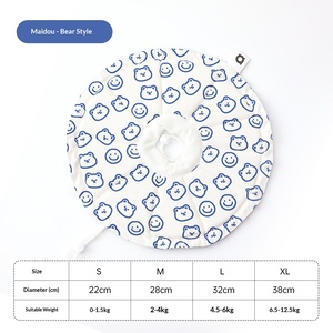 Verstelbare halsband voor huisdieren, kat, hond, anti-likken, anti-bijten, kleine hond, polyester, prinsessenstijl, beer, konijn, print, reinigingshalsband - Product Image 5