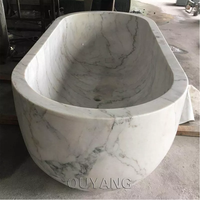 QUYANG – baignoire en pierre naturelle de Style occidental, décoration de salle de douche de luxe, baignoire intérieure texturée en marbre sculpté à la main