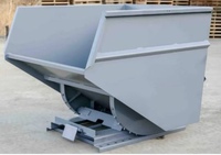 Bac à déchets industriel à basculement automatique de 1,5 mètre cube en acier pour chariot élévateur