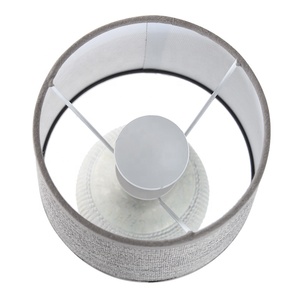 Rustic Antique Fabric Shade Bedroom <strong>Desk</strong> <strong>Lamp</strong> Livingroom Lighting Embossed Stoneware Grey <strong>Small</strong> Led Table <strong>Lamp</strong> - Product Image 5