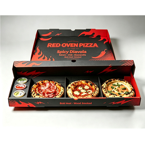 Caja de Pizza Personalizada de 3 Compartimentos, Empaque de Cartón de Grado Alimenticio para Mini Pizzas, Cajas para Llevar - Product Image 4