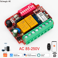 Récepteur de contrôle WiFi et RF Tuya 300-868 MHz, 2 canaux, CA 85-250 V, interrupteur de porte de garage pour contrôle de portail 433 MHz 868 MHz