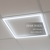 Plafonnier LED Moderne Sans Bordure 595x595 48W 60W Design Ultra Mince SMD2835 pour Hôpital, Supermarché, Bureau