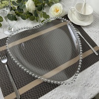 Assiette de Présentation Jetable en Plastique Doré Style Rétro pour Hôtels, Banquets et Mariages