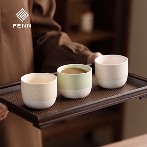 Taza de Espresso de Cerámica Retro con Logotipo Personalizado FENN, 150 ml, Taza de Té Kung Fu de Cerámica, Taza de Café de Porcelana Ecológica, Taza de Arcilla - Product Image 1